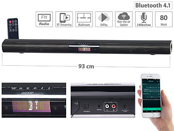 auvisio Aktive WLAN-Multiroom-Soundbar, Bluetooth, komp. zu Amazon Alexa, 80 W