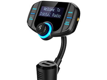 auvisio Kfz-DAB+-Empfänger, FM-Transmitter, Bluetooth, Freisprecher, AUX, USB
