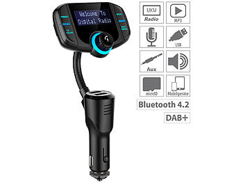 Kfz-DAB+-EmpfÃ¤nger, FM-Transmitter, Bluetooth, Freisprecher, AUX, USB / Dab Adapter