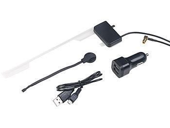 auvisio DAB+/DAB-Empfänger, FM-Transmitter, Bluetooth, Freisprecher, MP3, USB