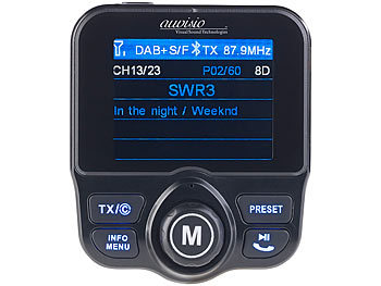 angmno DAB-007B DAB/DAB Radio-Kfz-Einbausatz mit Bluetooth-FM-Sender Auto-Ladefunktion TF-Karte MP3-PLAYER 2,4-TFT Color Screen Freisprechanruf AUX Out 