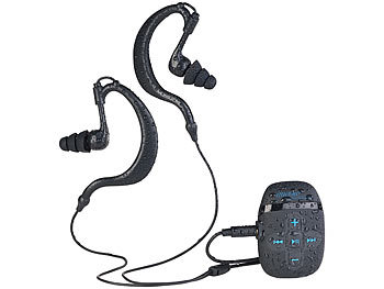 auvisio Wasserdichter Sport-MP3-Player mit FM-Radio und 16 GB Speicher, IPX8