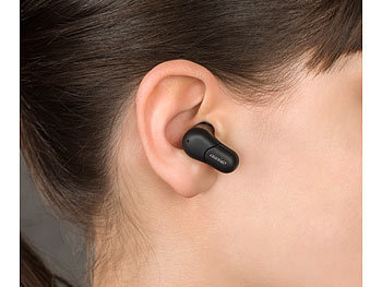 auvisio True Wireless In-Ear-Headset mit Powerbank-Etui, 7,5 Std. Spielzeit