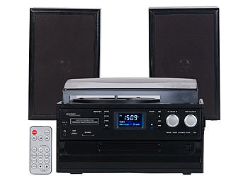 auvisio 5in1-Plattenspieler mit DAB+/FM-Radio, Bluetooth (Versandrückläufer)