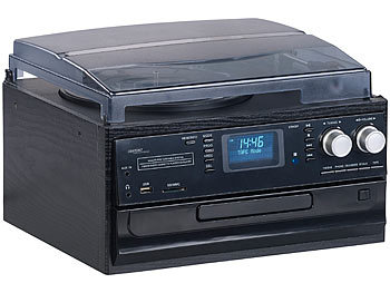 auvisio 5in1-Plattenspieler mit DAB+/FM-Radio, Bluetooth (Versandrückläufer)