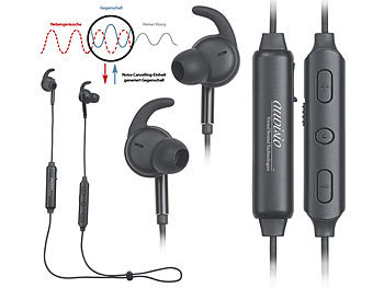 auvisio BT Kopfhörer: ANC Stereo-In-Ear-Headset, Bluetooth aptX,  Geräusch-Unterdrückung 25dB (in Ear Kopfhörer, Bluetooth)