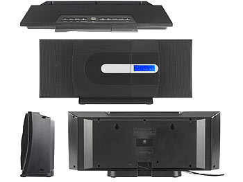 auvisio Vertikale Design-Stereoanlage, FM/DAB+, Bluetooth, CD, MP3, AUX, 40 W