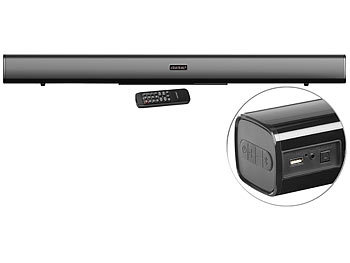TV Zusatzlautsprecher: auvisio Stereo-Soundbar mit Bluetooth, optischem Eingang, USB, AUX, 120 Watt
