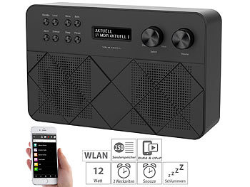 VR-Radio Mobiles Stereo-Internetradio mit LCD, 2 Weckzeiten und App, 12 Watt
