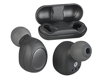 auvisio True Wireless In-Ear-Headset, Bluetooth 5, Ladebox, 26 Std. Spielzeit