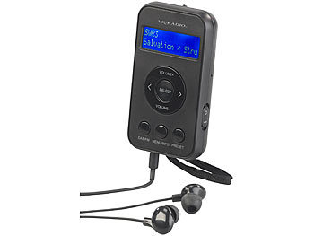 Schwarzes DAB-Radio Taschenradio Digital Tuning Mini Receiver Kopfhörer Sport 