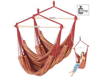 Erwachsene Große Haken hanging Belastbarkeit Swing hängende drinnen draußen Personen Gestelle: Semptec 2er Pack Hängesessel mit Querstrebe, belastbar bis 120 kg, 100x130 cm