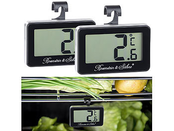 Thermometer Digital: Rosenstein & Söhne Digitales Gefrier- & Kühlschrankthermometer, 2er-Set