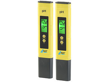 Wassertester: AGT Digitales pH-Wert-Testgerät mit ATC-Funktion & LCD, pH 0 - 14, 2er-Set