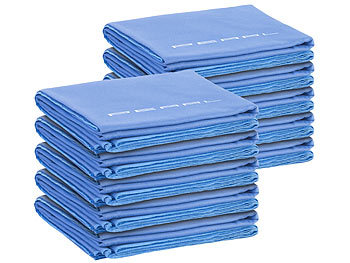 Dünnes Handtuch: PEARL 10er Pack Schnelltrocknendes Mikrofaser-Badetuch, 180 x 90 cm, blau