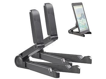 Tablett Ständer: PEARL 2er-Set Faltbare Tablet-Ständer für iPad, Tablet-PC, E-Book-Reader