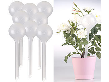 Blumenbewässerung: Royal Gardineer 8er-Set Gießfrei-Bewässerungskugeln, Kunststoff, transparent, Ø 8,5 cm