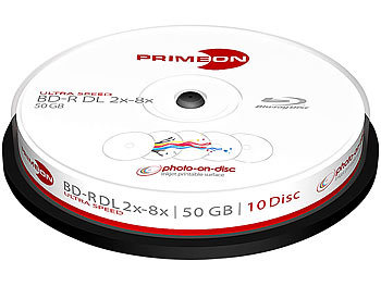 PRIMEON BD-R DL Cakebox (10 disques) 50GB/2-8x, Surface Ultra-Protégée PRIMEON BD-R DL Cakebox (10 disques) 50GB/2-8x, Surface Ultra-Protégée