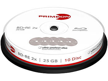 PRIMEON BD-RE, 25GB, 2x, Kratzfest, 10er-Box