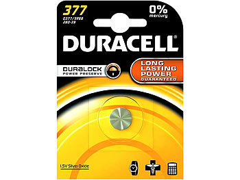Duracell Silberoxid-Uhrenbatterie D377 / SR66, 1,55 V, 25 mAh
