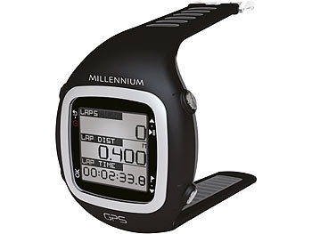GPS Armbanduhr:  GPS-Sportuhr mit Soft-Brustgurt und Herzfrequenzmessung (schwarz/grau)