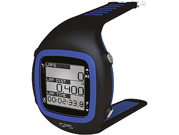 GPS-Sportuhr mit Soft-Brustgurt und Herzfrequenzmessung (schwarz/blau)