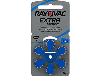 Batterien Hörverstärker: RAYOVAC Hörgeräte-Batterien 675 Extra Advanced 1,45V 640 mAh, 6er-Pack