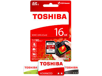 Toshiba Exceria SDHC-Speicherkarte N302, 16 GB, Class 10 / UHS U1