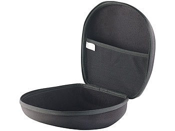 Kopfhörertasche: auvisio Große Hardcase-Schutztasche für Kopfhörer bis 19 x 20 x 8 cm