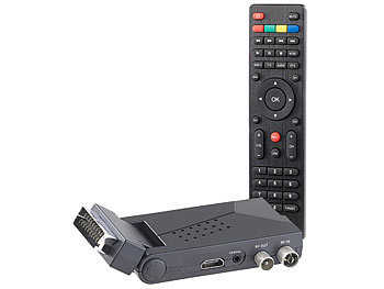 DVB-T2-Receiver mit Anschlüssen für USB-Sticks und Festplatten
