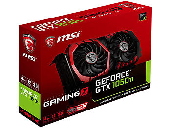 MSI Grafikkarte GeForce GTX 1050 Ti Gaming X, DP/HDMI/DVI, 4 GB GDDR5