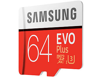 Samsung microSDXC 64 GB EVO Plus mit SD-Adapter, Class 10 / U3