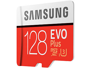 Samsung microSDXC 128 GB EVO Plus, 100 MB/s, Class 10, U3, mit SD-Adapter