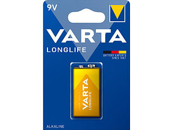 9V Batterie: Varta Longlife Alkaline-Batterie, Typ E-Block, 6LR61