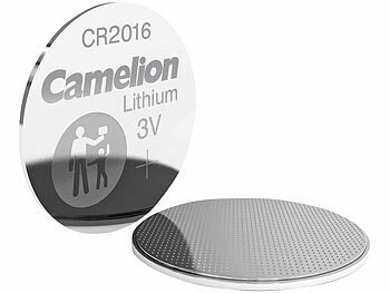 Camelion 5er-Blister Lithium-Knopfzellen Typ CR2016, 3 Volt, 75 mAh