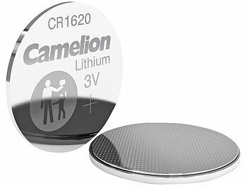 Camelion Lithium-Knopfzelle CR1620, 90 mAh, 3 Volt, 5er-Pack