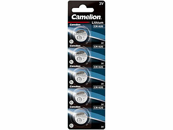 CR1620 Batterie: Camelion Lithium-Knopfzelle CR1620, 90 mAh, 3 Volt, 5er-Pack