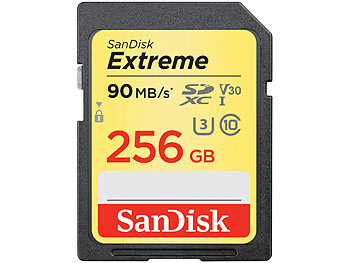 SanDisk Extreme SDXC-Speicherkarte, 256 GB, 90 MB/s, U3, V30