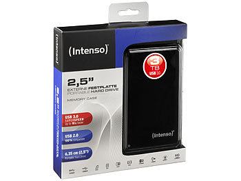 Intenso Memory Case Externe 2,5"-Festplatte, 3 TB, USB 3.0, schwarz