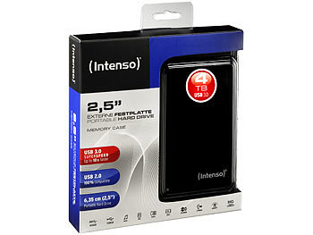 Externer Speicher: Intenso Memory Case Externe 2,5"-Festplatte, 4 TB, USB 3.0, schwarz