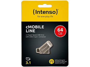 Intenso USB-Stick cMobile Line 64 GB, USB Typ A, Typ C und USB OTG