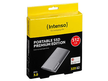 Intenso externe SSD, 512 GB, 1,8", USB 3.0, Aluminium Premium Edition