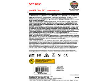 SanDisk Ultra Fit USB-3.1-Flash-Laufwerk, 16 GB