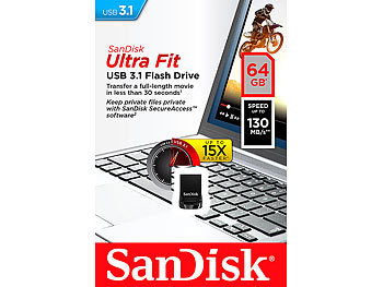 SanDisk Ultra Fit USB-3.1-Flash-Laufwerk, 64 GB
