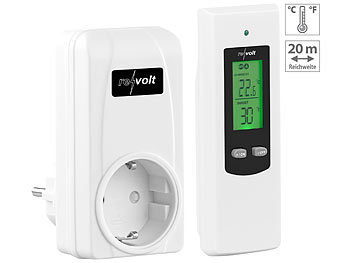 Temperaturschalter: revolt Steckdosen-Thermostat mit mobiler Steuereinheit für Heiz- & Klimagerät