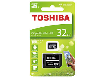 Toshiba microSDHC-Speicherkarte M203 32 GB Class 10 UHS-I inkl. SD-Adapter