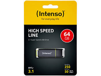 Intenso High Speed Line USB-Speicherstick, USB 3.1, 64 GB, Lesen bis 250 MB/s