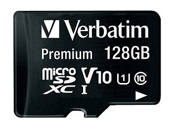 Micro Speicherkarte: Verbatim Premium microSDXC-Speicherkarte 128 GB, 90 MB/s, Class 10, U1