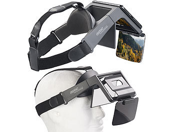Videobrille für Filme: auvisio Augmented-Reality- und Video-Brille für Smartphones, 69° Sichtfeld