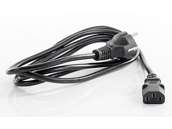 Kaltgeräte Kabel Netzkabel PC Strom Kabel mit Schukostecker 3,0m extra stark 